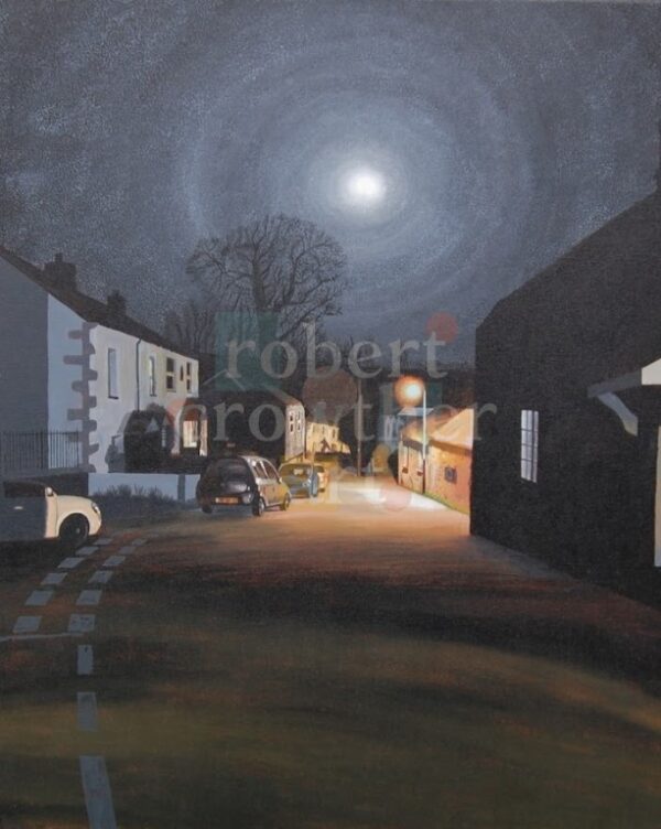 A moonlit North Hill 42cm x 35cm print unmounted