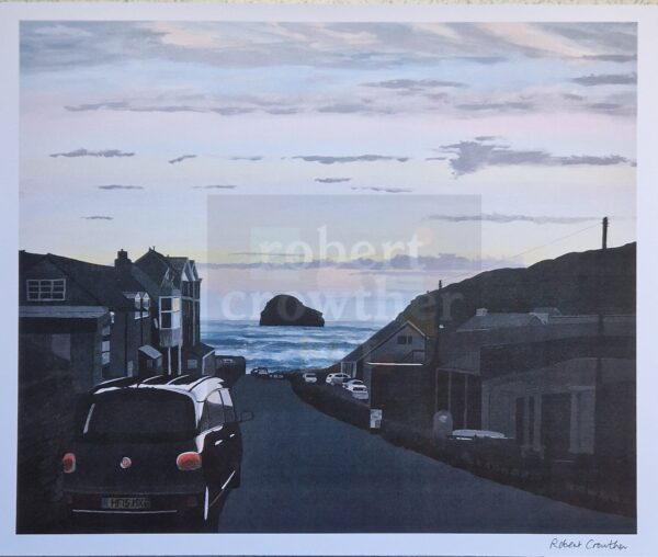 Trebarwith Strand at dusk 42cm x 30cm poster print